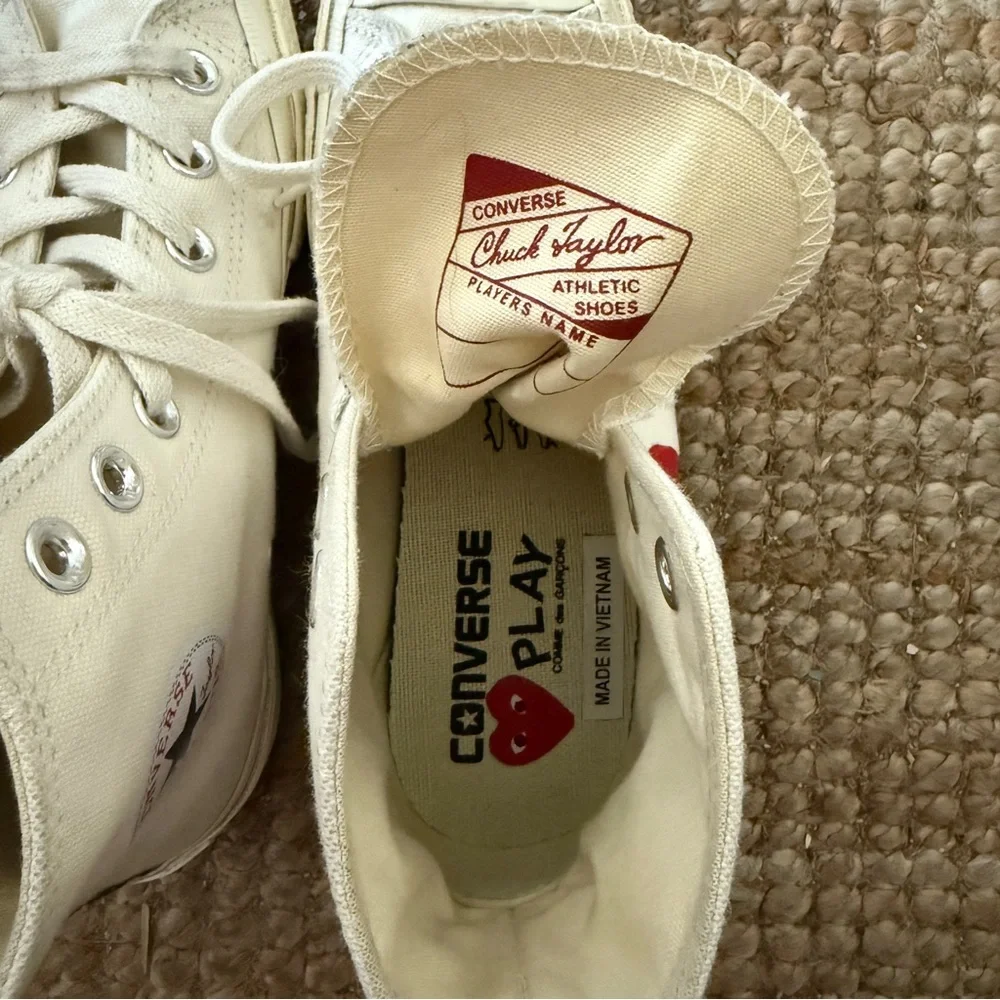 COMME DES GARCONS PLAY Converse Women's Chuck Taylor Peek-A-Boo High-Top Size 6 - Picture 6 of 8